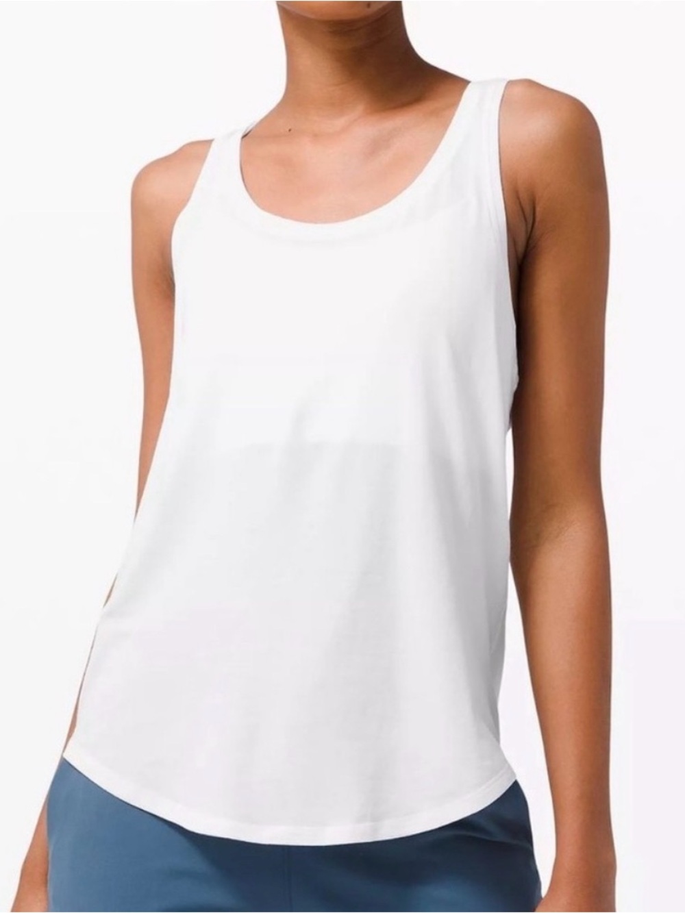 Lululemon Love Tank Top White Scoop Neck Pleated Racerback Size 4
